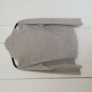 RtA Juno Gray Cashmere Hooded Sweater with Shoulder Cut Outs
